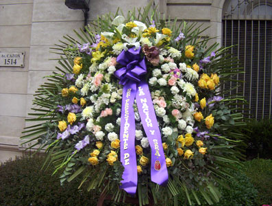 Corona enviada por el Presidente Kirchner Corona enviada por el Presidente Kirchner