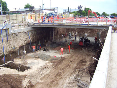 Construcción del túnel de Carupá