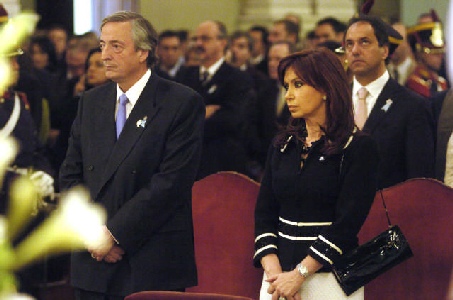 Nestor y Cristina Kirchner en el Tedeum del 25 de Mayo en Mendoza