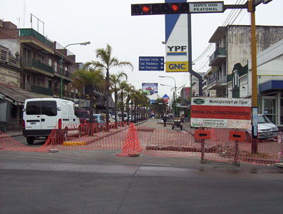 Corte de calles por obras, en ciudad de Tigre, Gral. Pacheco y Ricardo Rojas