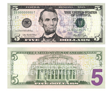 Entra hoy en circulación el nuevo billete de u$s 5 