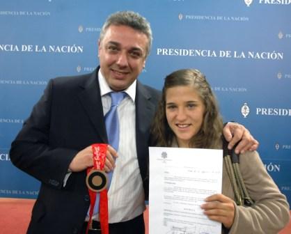 La deportista de Tigre volvió al país tras su bronce en judo en Beijing y fue distinguida en la Casa Rosada. La deportista de Tigre volvió al país tras su bronce en judo en Beijing y fue distinguida en la Casa Rosada.