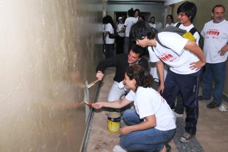 Realizaron trabajos voluntarios en la escuela técnica Nº5 de Tigre Centro