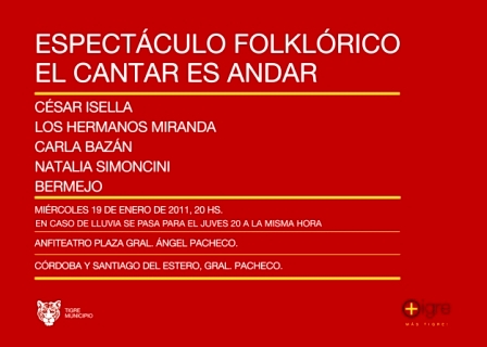 Pacheco presentará un nuevo espectáculo folklórico: “El cantar es andar”. Pacheco presentará un nuevo espectáculo folklórico: “El cantar es andar”.