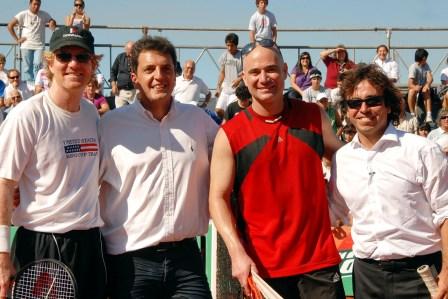 Agassi y Courier brindaron una clinica de Tenis en Tigre