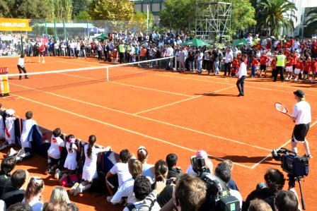 Agassi y Courier brindaron una clinica de Tenis en Tigre