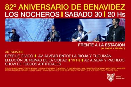 Los Nocheros se presentan en los festejos por el 82º de Benavidez Los Nocheros se presentan en los festejos por el 82º de Benavidez