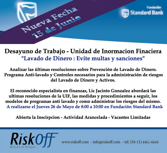 Por Vacantes Agotadas nueva jornada ¨Desayuno Empresarial - Anti-lavado de Dinero: Evite Multas y Sanciones¨ Por Vacantes Agotadas nueva jornada ¨Desayuno Empresarial - Anti-lavado de Dinero: Evite Multas y Sanciones¨