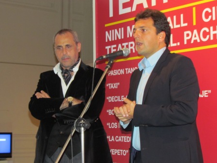 Sergui Massa y Jorge Rial en el lanzamiento de la temporada teatral Tigre 2011