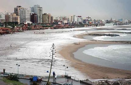 Nevó en la Costa Atlántica Nevó en la Costa Atlántica