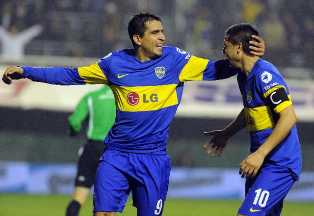 Lucas Viatri festeja el promer gol de Boca Lucas Viatri festeja el promer gol de Boca