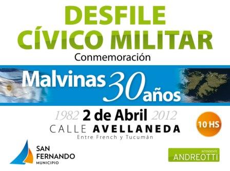 San Fernando conmemora los 30 años de la guerra de Malvinas con un desfile en Virreyes San Fernando conmemora los 30 años de la guerra de Malvinas con un desfile en Virreyes