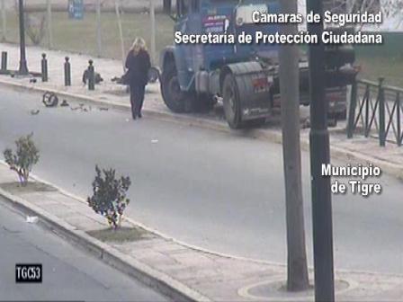 Un camionero borracho fue atrapado por las cámaras de Tigre Un camionero borracho fue atrapado por las cámaras de Tigre