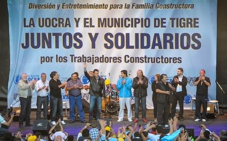 Massa en el marco del festejo por el Día del Trabajador de la Construcción, del sindicato UOCRA