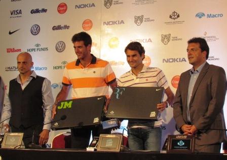 Federer y del Potro presentaron los partidos que jugarán en Tigre