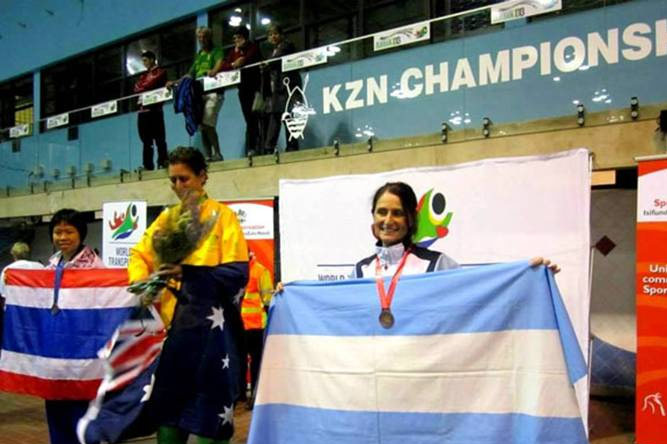La Sanisidrense Sandra Pawliska ganó dos medallas en el mundial de deportistas trasplantados
