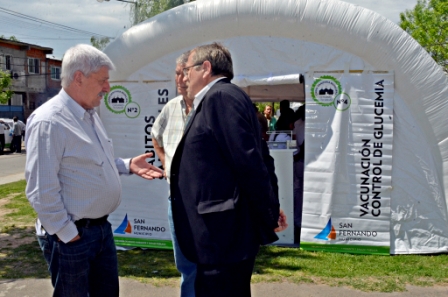 San Fernando instaló la Carpa Sanitaria se instaló en el barrio Villa Jardín