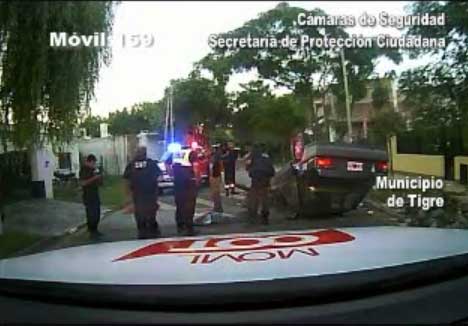 Un conductor borracho peligroso cayó en cerrojo de las cámaras de Tigre Un conductor borracho peligroso cayó en cerrojo de las cámaras de Tigre
