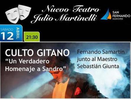 Culto Gitano, un recorrido por los inolvidables éxitos de Sandro, se presenta en el Teatro Martinelli Culto Gitano, un recorrido por los inolvidables éxitos de Sandro, se presenta en el Teatro Martinelli