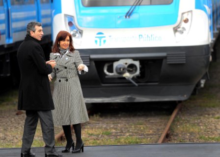 Cristina Fernández presentó los nuevos coches del Ferrocarril Sarmiento