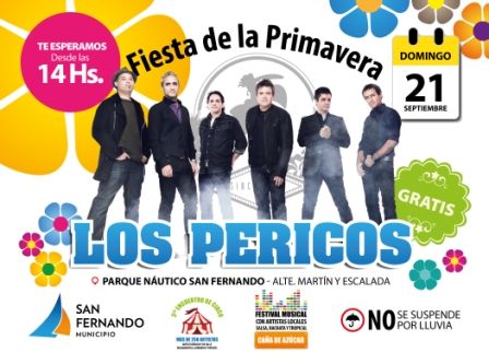 Los Pericos tocarán gratis en la “Fiesta de la Primavera de San Fernando”