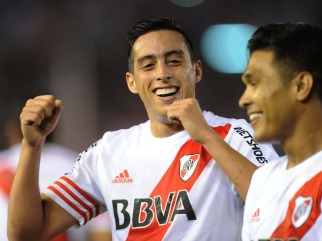 Ramiro Funes Mori festeja el tercer gol de River Plate en el cotejo que se jugó en el estadio Monumental Ramiro Funes Mori festeja el tercer gol de River Plate en el cotejo que se jugó en el estadio Monumental