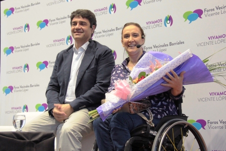 La senadora nacional Gabriela Michetti y el intendente de Vicente López, Jorge Macri, en el Centro de Convenciones de Vicente López, durante la jornada de cierre de los Foros Vecinales Barriales y Presupuesto Participativo de ese Municipio. La senadora nacional Gabriela Michetti y el intendente de Vicente López, Jorge Macri, en el Centro de Convenciones de Vicente López, durante la jornada de cierre de los Foros Vecinales Barriales y Presupuesto Participativo de ese Municipio.