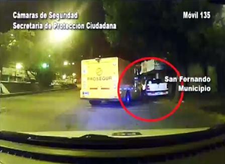 Así frustraron el robo de un camión blindado en San Fernando Así frustraron el robo de un camión blindado en San Fernando