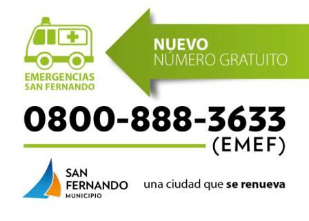 Nuevo telefono del sistema de emergencias de San Fernando