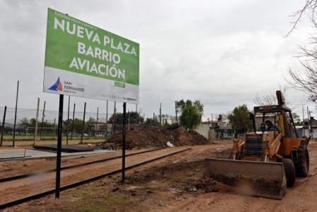 Ya está en marcha la construcción de una nueva plaza en el Barrio Aviación de San Fernando Ya está en marcha la construcción de una nueva plaza en el Barrio Aviación de San Fernando