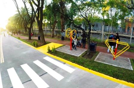 San Fernando inauguró un nuevo Paseo Aeróbico en la calle Brandsen