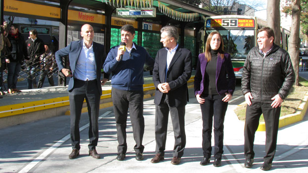 Mauricio y Jorge Macri inauguraron el Metrobus Norte que une Vicente López con Belgrano