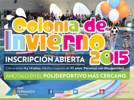 Comienzan las inscripciones para la Colonia de Invierno 2015 en San Fernando Comienzan las inscripciones para la Colonia de Invierno 2015 en San Fernando
