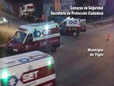 Rápida respuesta tras el choque de dos autos en Tigre 