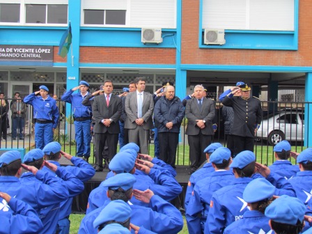 El intendente Jorge Macri junto al actual Ministro de Seguridad de la Provincia de Buenos Aires, Alejandro Granados, realizaron el acto de egreso de la primera camada de oficiales de la Policía Local del partido.