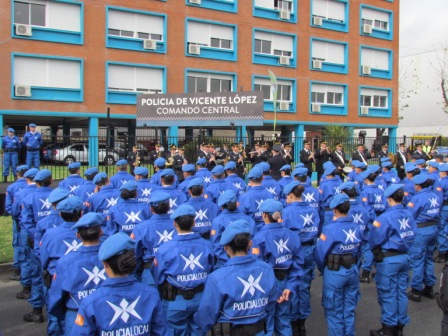 El intendente Jorge Macri junto al actual Ministro de Seguridad de la Provincia de Buenos Aires, Alejandro Granados, realizaron el acto de egreso de la primera camada de oficiales de la Policía Local del partido.