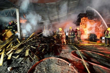 El intendente de Tigre visitó el aserradero incendiado anoche El intendente de Tigre visitó el aserradero incendiado anoche