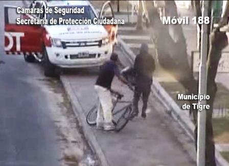 Tigre: Los detectan con las cámaras robando un bicicleta y son detenidos