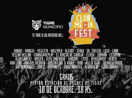 Llegan a Tigre los artistas del Club Media Fest Llegan a Tigre los artistas del Club Media Fest
