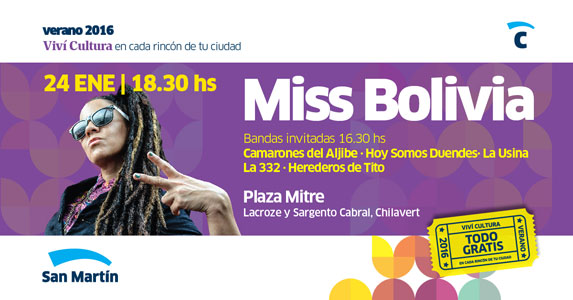 Miss Bolivia brindará un show gratuito en San Martín. Miss Bolivia brindará un show gratuito en San Martín.