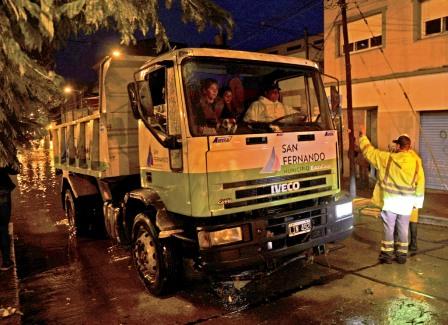 El Municipio de San Fernando dispuso un importante operativo por la sudestada
