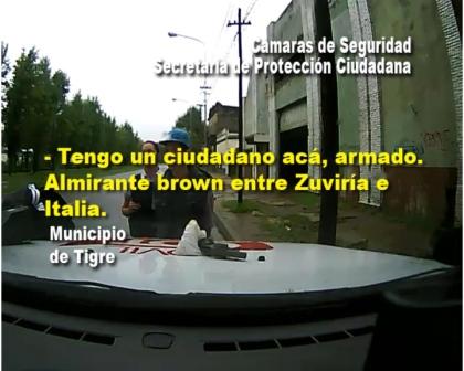 Durante un cacheo, encontraron un arma en la mochila de un hombre en Tigre Durante un cacheo, encontraron un arma en la mochila de un hombre en Tigre