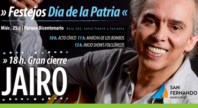 Show gratuito de Jairo para celebrar el Día de la Patria en San Fernando Show gratuito de Jairo para celebrar el Día de la Patria en San Fernando