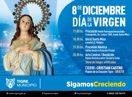 Tigre prepara una gran celebración por el Día de la Virgen Tigre prepara una gran celebración por el Día de la Virgen