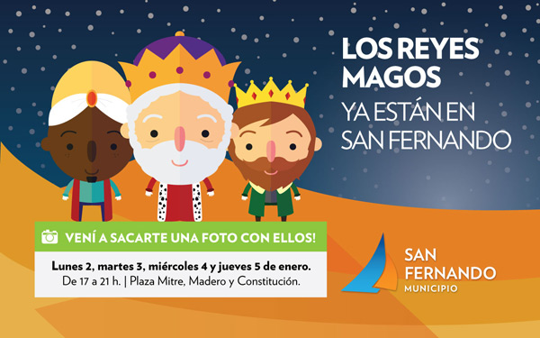Los Reyes Magos en la Plaza Mitre de San Fernando