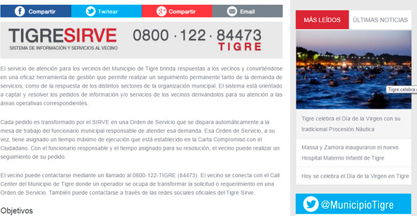 Agente Virtual, el sistema que utilizan los vecinos de Tigre para evacuar sus dudas.