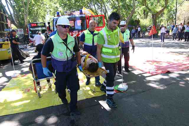 Simulacro de accidente de tránsito con víctimas múltiples en San Isidro