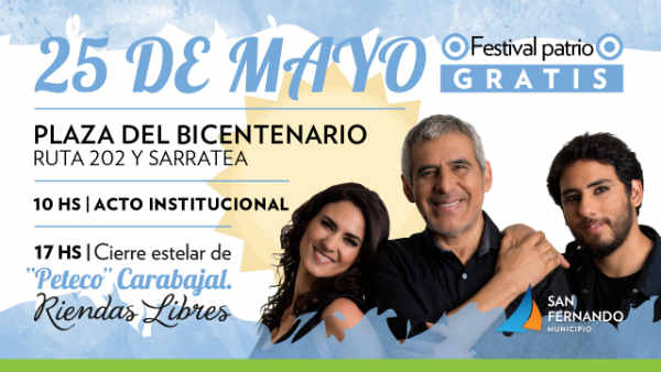 San Fernando celebra el aniversario 208 de la Revolución de Mayo