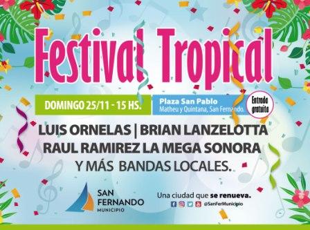 Vuelve la música popular, con una nueva edición del Festival Tropical de San Fernando