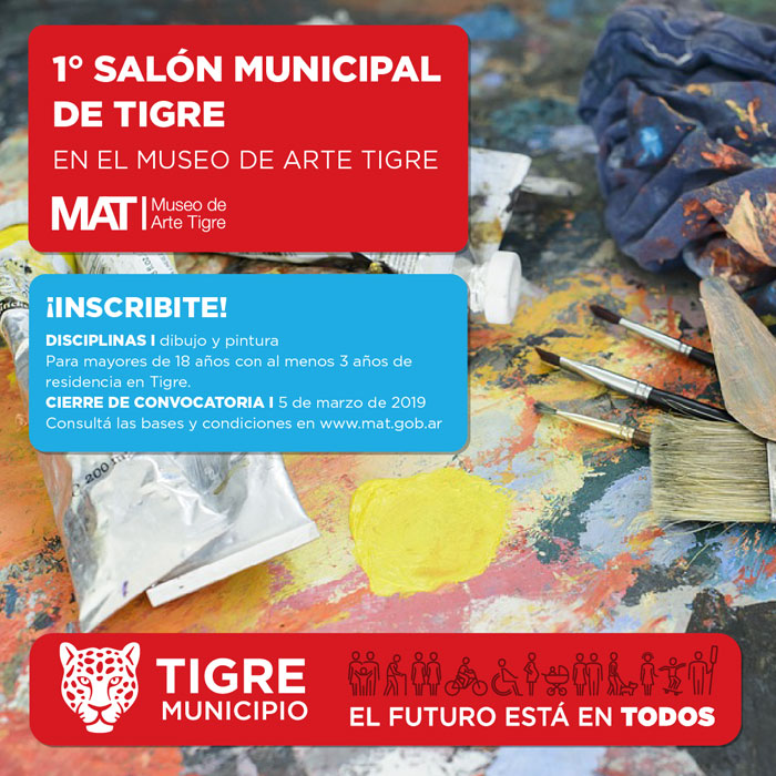 Tigre: continúa abierta la inscripción de artistas visuales para participar en la 1° edición del Salón Municipal.